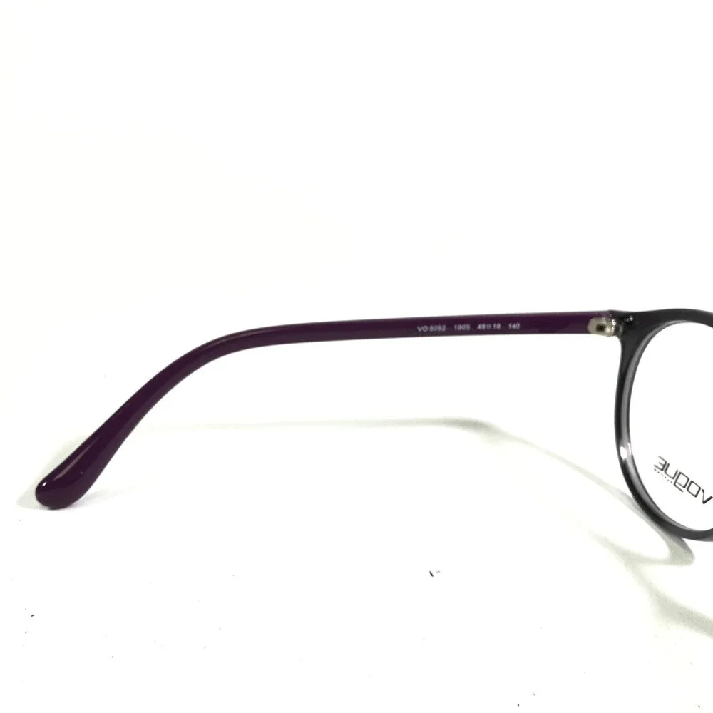 Vogue Eyeglasses Frames VO5052 1905 Dark Grey Purple Round Full Rim 49-19-140